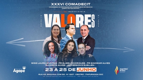Video -  XXXVI COMADECIT I  Pastor Elizeu Rodrigues e Sulamita Alves.